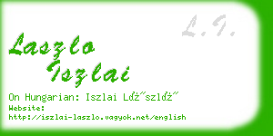 laszlo iszlai business card